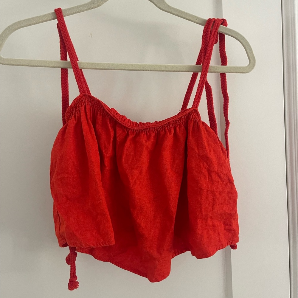 Nordstrom red tie strap tank top